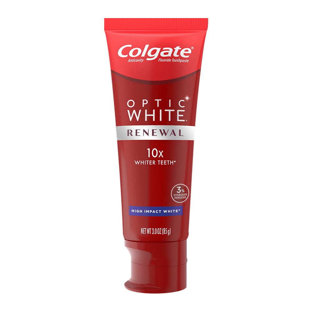 Colgate Optic WhiteRenewal Teeth Whitening Toothpaste High Impact White, 3 Oz